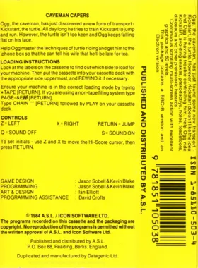 Caveman Capers (1985)(Icon Software)[a] box cover back